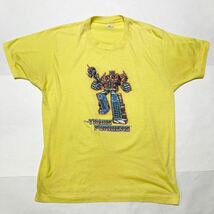 80s usa vintage transformers 80年代 アメリカ製 ビンテージ トランスフォーマー コンボイ Tシャツ L 古着 ロボット キャラクター_画像2