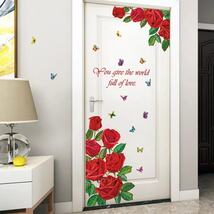 (NO.181）DIY剥がせる壁飾りウォールステッカー綺麗な仕上がり 赤いバラ_画像4
