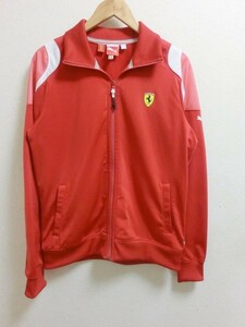 26▲a036【Lサイズ】Ferrari　フェラーリ　オフィシャル　ロゴマーク入り　フルジップジャケット　レッド　puma　USED品