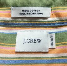 J.CREW ジェイクルー ストライプ柄 半袖シャツ マチ付き サイズ L 16-16H_画像7