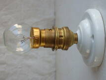 フランスアンティーク 陶器 ライト 壁付け ウォール インダストリアル アトリエ 工業系 ランプ 電気 照明 蚤の市 ブロカント 仏_画像3