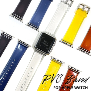 YGG★applewatch ラバーバンド ベルト PVC シースルー 38 40 41 42 44 45 49 黒 紺 黄 茶 透明 9 8 7 6 5 4 3 ウルトラ メンズ レディース