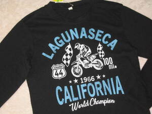 140　新品　カリフォルニア　バイク　Tシャツ　黒　アメリカン好き