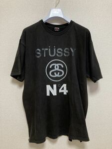 00's～ STUSSY ステューシー 半袖 プリントTシャツ シャネルロゴ N°4 ロゴ L 黒系 LOCAL COLOR