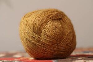  wool hand .. thread yellow Turkey production 100g. tree dyeing hand made wool 