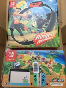 【新品未開封】Nintendo Switch あつまれどうぶつの森モデル本体 & リングフィットアドベンチャー(パッケージ版)