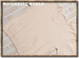 ☆WONDERFUL WORLD　ワンダフルワールド　半袖カットソー　アイボリー☆