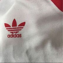 アディダス adidas 半袖 サッカー ユニフォーム デサント 富士通 レトロ ヴィンテージ シャツ トレフォイルロゴ Ｔシャツ 白 メンズ M 昭和_画像4