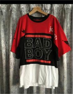 joyrich badboy 半袖 Tシャツ でかT ジョイリッチ バッドボーイ BAD BOY ストリート ヒップホップ ビッグT big T ダンス ウェア 赤 黒