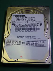 TOSHIBA 2.5インチHDD SATA MK3276GSX 320GB 動作確認済(320026)
