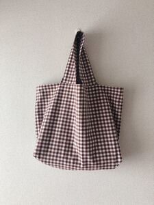 *handmade シンプルトートバッグ ::えんじとしろ