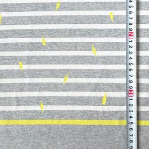 ボーダー カミナリ ジャージー ニット 生地 ハンドメイド 布 はぎれ ハギレ ボーダーニット Tシャツ