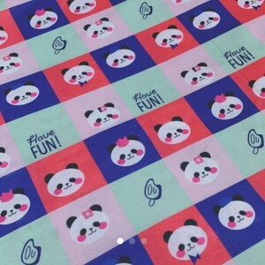パンダ Tシャツニット 生地 ハンドメイド ハギレ はぎれ 布 アニマル 動物 カラフル
