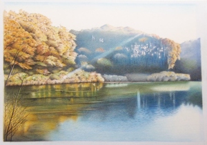 〇色鉛筆画・宅配８０サイズ・風景画 (247×343) 絵画 イラスト 
