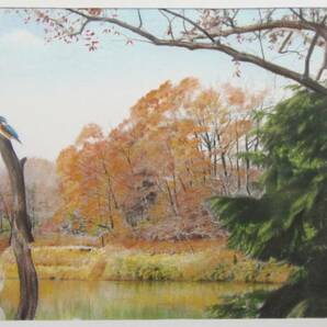 ◎色鉛筆での塗り絵・宅配８０サイズ・風景画 秋風景　絵画　(196×288）色鉛筆画 イラスト