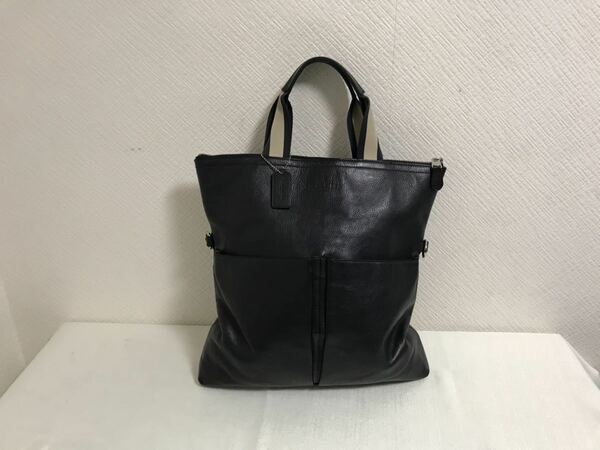 本物コーチCOACH本革レザーハンドトートバッグビジネスボストンバックメンズレディース紺ネイビー旅行トラベル