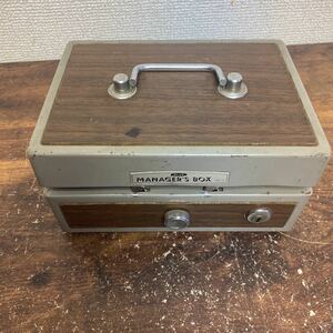 ▲昭和レトロ 金庫 MANAGER'S BOX 中古ジャンク品 8.5×17.5cm