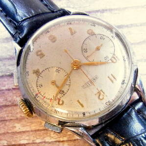名門 【アンティーク ビンテージ】アンジェラス ANGELUS クロノグラフ 腕時計 1940年代 手巻き 希少品の画像9