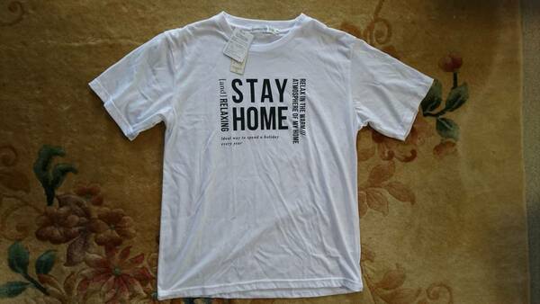 ★新品即決送料無料★ タグ付き STAY HOME ステイホーム メンズ M サイズ 半袖 Tシャツ ティーシャツ 白 ホワイト コロナ 限定 夏 キャンプ