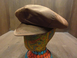  Vintage ~30's*DEADSTOCK boys 8 panel cotton Casquette tea *210530n4-k-ht 1920s1930s dead stock Kids child hat 