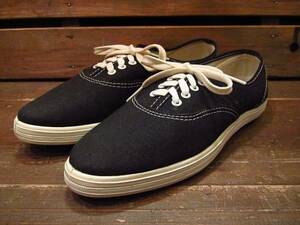 ビンテージ70's★DEADSTOCK キャンバススニーカー黒 Size 4 1/2M★210526s15-w-snk-215cm 1970sデッドストックレディース