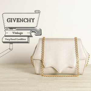 Extreme Beauty Rare GIVENCHY Givenchy Винтажная тканевая сумка через плечо с золотой цепочкой 0-12160 Givenchy, Givenchy, для женщин