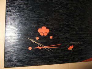 角折敷板 菓子皿 木製漆器 約36.5㎝×約25.8cm×1.2㎝ 茶道具 