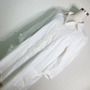 L745# Jill Stuart * flax cotton / white ivory *7 minute sleeve One-piece #4