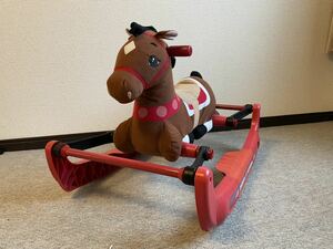  rare RADIO FLYER radio Flyer Soft Rock & Bouncer Pony soft lock & bow n spo knee sound attaching wooden horse toy for riding 