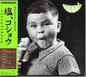 GReeeeN／塩、コショウ、CD（UPCH29030）、帯あり、2枚組（4曲のクリップを収めたDVD付）、紙のスリップケース入り