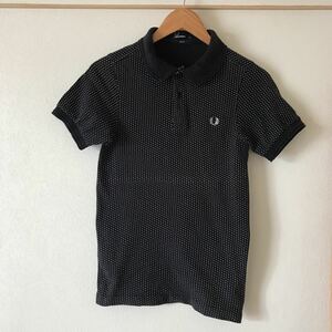 FRED PERRY/フレッドペリー ポロシャツ 半袖 半袖 ポロシャツ slim fit XS 黒　ブラックX 白 / ホワイト ドット