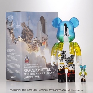 SPACE SHUTTLE BE@RBRICK LAUNCH Ver. 100% & 400% NASA スペースシャトル MEDICOM TOY メディコムトイ ベアブリック