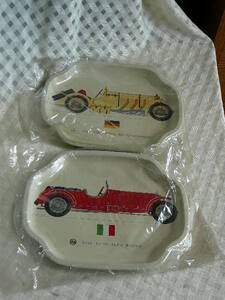 入手困難品 超希少☆アンティークプレート 1931 17/95 ALFA ROMEOアルファロメオ 1929 SSK MODEL MERCEDES-BENZメルセデスベンツ3枚セット