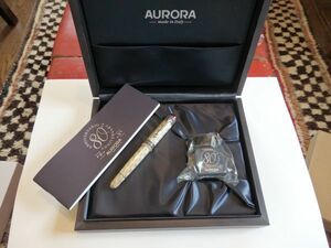 *[ free shipping ][ new goods * unused ] Aurora 80 anniversary commemoration sterling silver limitation fountain pen pen .:18K750 M