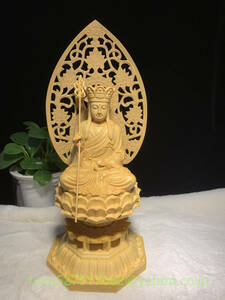 珍品 地蔵菩薩 座像 木彫仏教 精彫造像 木造仏像 置物 