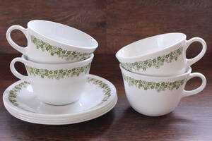 4 customer set Vko rail ko- person gk Lazy daisy cup & saucer creamer springs bro Sam heat-resisting strengthen glass 