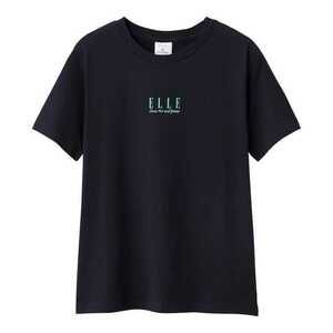 GU ELLE コラボTシャツ　グラフィックT　Sサイズ　ネイビー　NAVY 綿100％