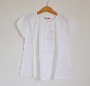  France child clothes DPAM white lovely puff sleeve blouse 6ans 110 6a new goods short sleeves puff sleeve shirt 