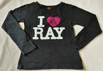 140㎝ Rayalice レイアリス 「I LOVE RAY」 長袖 カットソー 黒_画像1