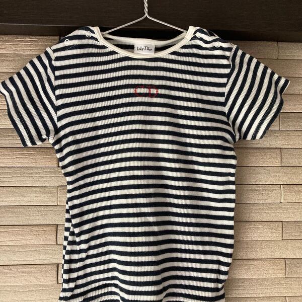 ベビーディオール ボーダー Tシャツ半袖 子供 キッズ 両ホック Dior 95