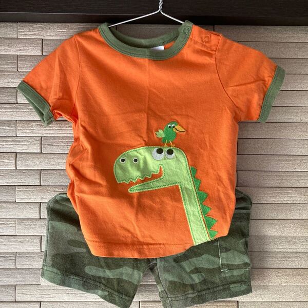 カーターズ ハーフパンツ 迷彩柄 ゴムズボン ゴムウエスト 半袖Tシャツ セットアップ キッズ 12M 70-80