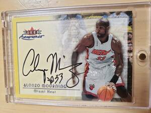 サイン 2000 -01 Fleer Autographics ALONZO MOURNING Auto / アロンゾ モーニング Autograph 