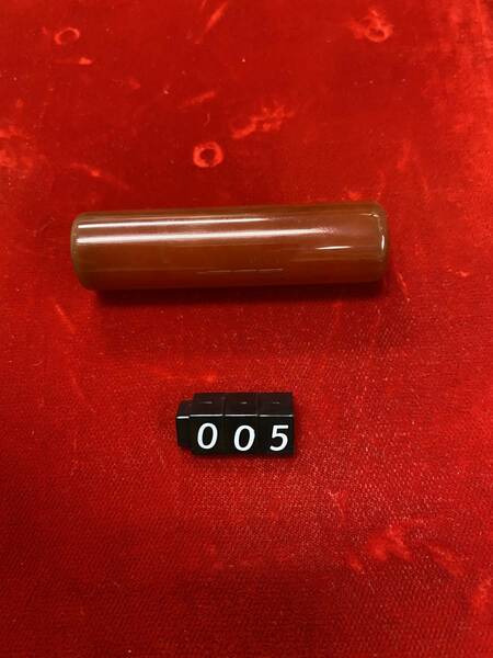 【新品未使用】【即決価格】 天然メノー 印材 赤メノー 15.5ミリ丸 59.7ミリ丈　（005）