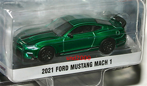 Greenlight 1/64 2021 Ford Mustang Mach 1 Ford Mustang Mach 1 green machine green light GL Muscle Chase chess car 