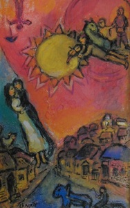 Art hand Auction marc chagall, Midday Sun, From a rare art book, New high-grade frame, matte framed, free shipping, overseas painter, master, painting, oil painting, portrait