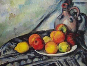 ポール・セザンヌ、「静物：果物と水差し」、希少な画集より、新品高級額、マット額装付、送料無料、海外、洋画