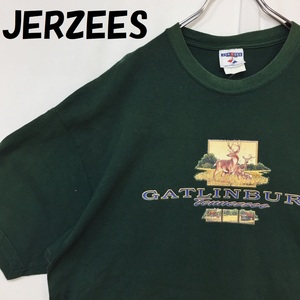 【人気】JERZEES/ジャージーズ 半袖プリント Tシャツ ガットリンバーグ テネシー州 コットン グリーン サイズXL/S2102