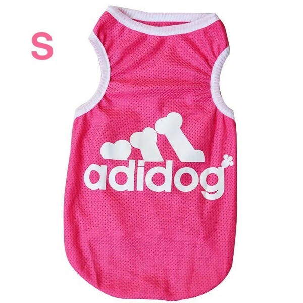 ☆新品☆adidog アディドッグタンクトップ犬服袖なしメッシュ春夏用ピンクＳ