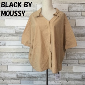 [ popular ]BLACK BY MOUSSY/ black bai Moussy V neck oversize blouse light brown size F lady's /A579