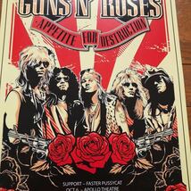 ポスター★ガンズ・アンド・ローゼズ 1987 UKツアーポスター レプリカ★Guns N' Roses/GN'R/アペタイト・フォー・ディストラクション_画像3